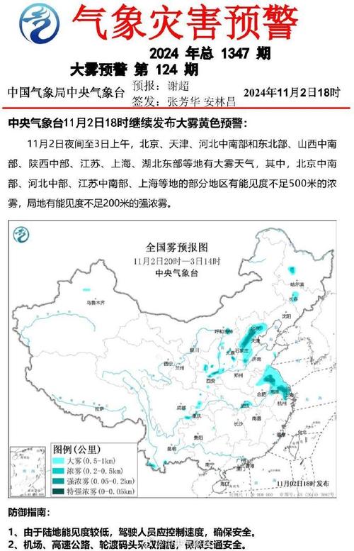 贵州省修文县发布大雾黄色预警