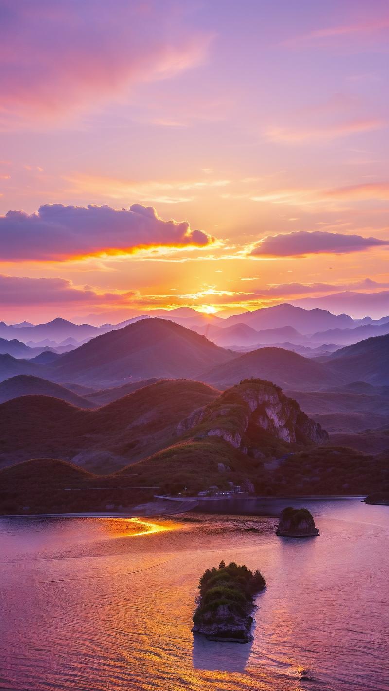 海口天空之山的晚霞每帧都浪漫
